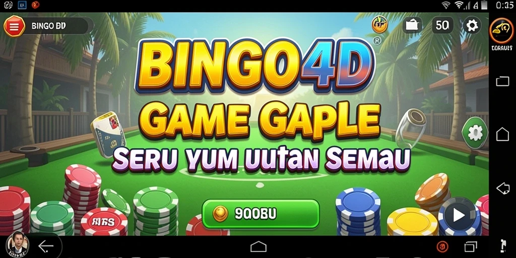 Tampilan gameplay menarik di BINGO4D dengan kartu Gaple.