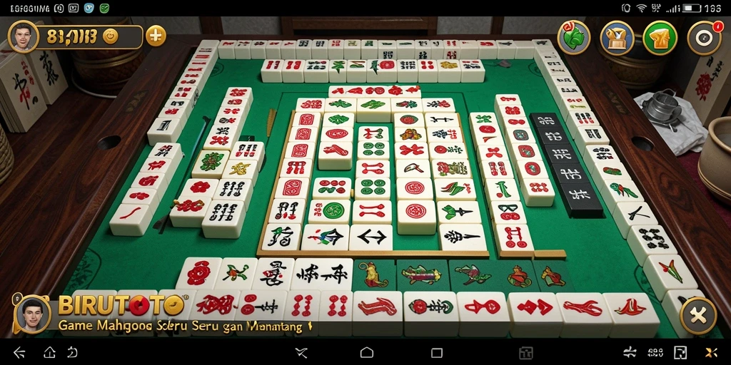 Screenshot utama BIRUTOTO menampilkan aksi seru Mahjong.