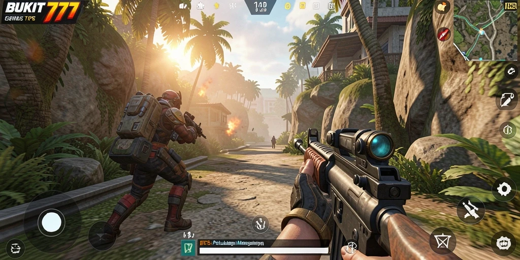 Tampilan gameplay menegangkan dalam BUKIT777 dengan aksi seru.
