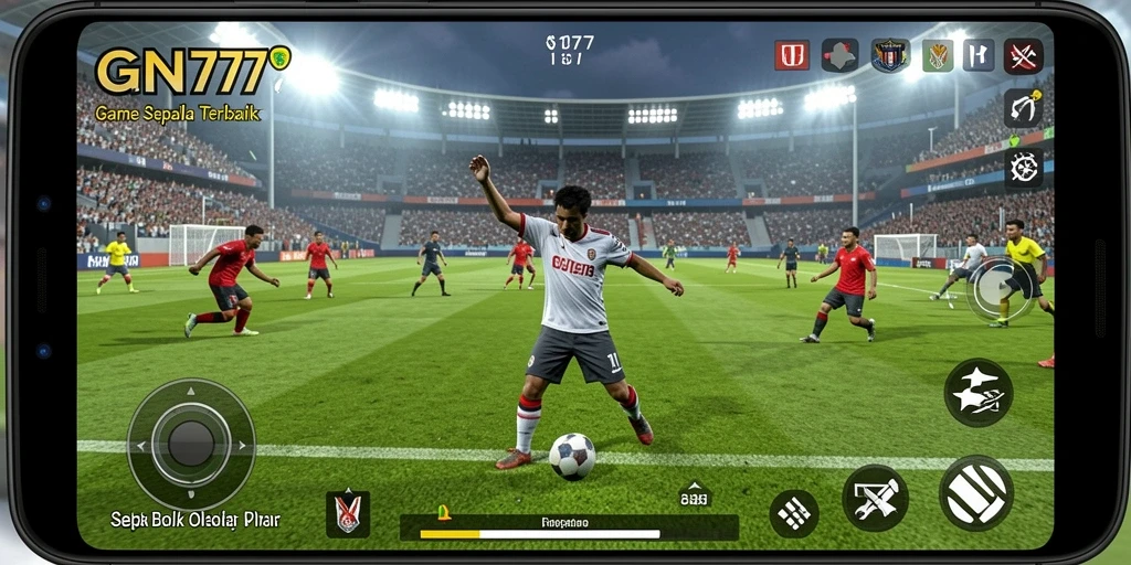 Tampilan gameplay yang menakjubkan di GN777 saat pertandingan sepak bola.