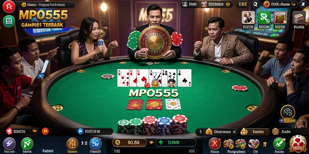 Tampilan gameplay seru dari MPO555 dengan berbagai fitur poker menarik.