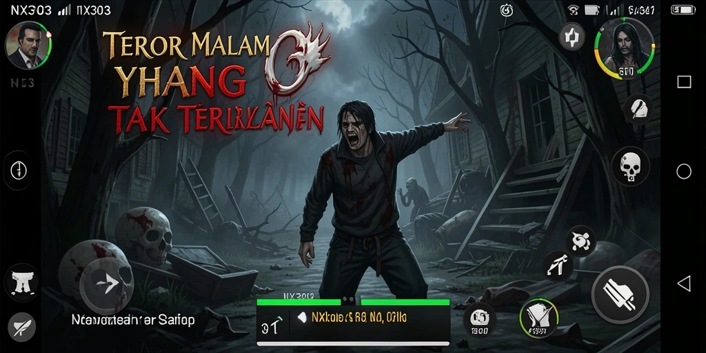 Gameplay NX303 yang mendebarkan dan menakutkan saat menjelajahi tempat angker.