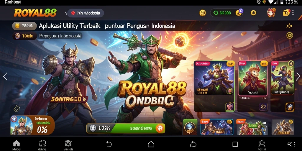 Tampilan antarmuka aplikasi Utility ROYAL88 yang modern dan intuitif.
