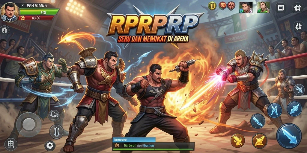 Tampilan gameplay RPRPRP yang mendebarkan saat pertarungan intens.