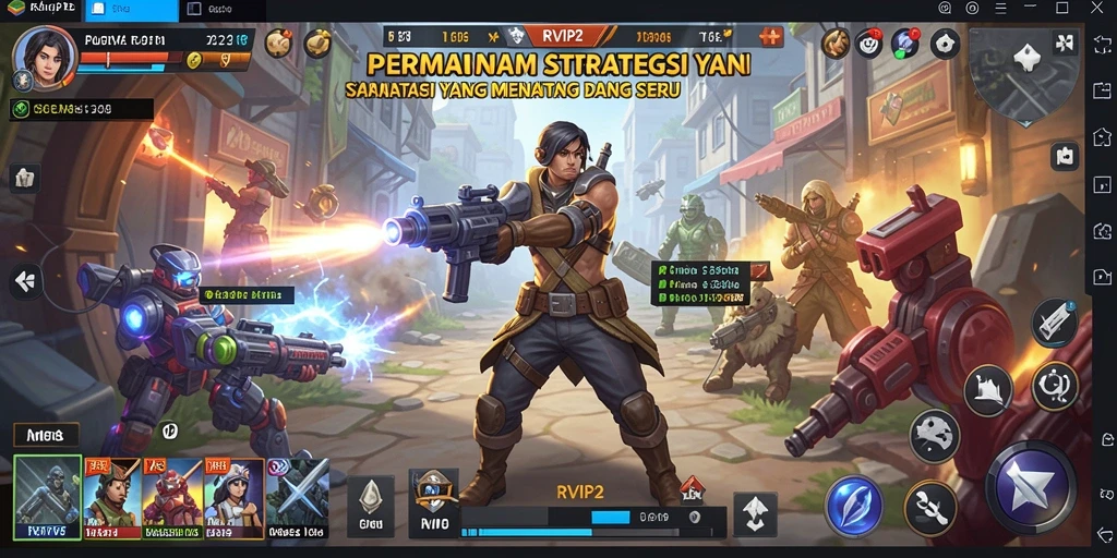 Tampilan menarik dari gameplay strategis RVIP2 yang mendebarkan.