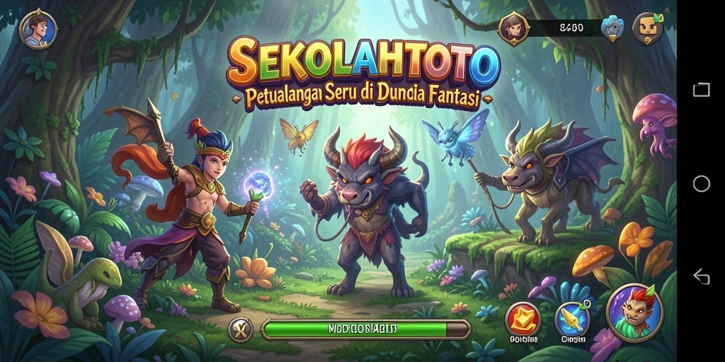 Tampilan gameplay SEKOLAHTOTO yang penuh aksi dan petualangan menakjubkan.