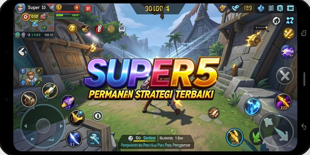 Screenshot gameplay SUPER5 menunjukkan serunya berstrategi dalam pertempuran.